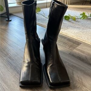 Miista Brenda Black Leather Heeled Boots. Never worn